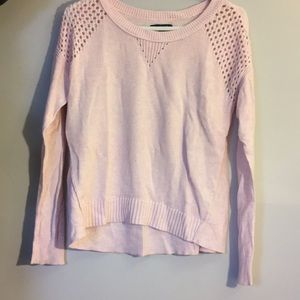 Pink American eagle sweater with shoulder detail